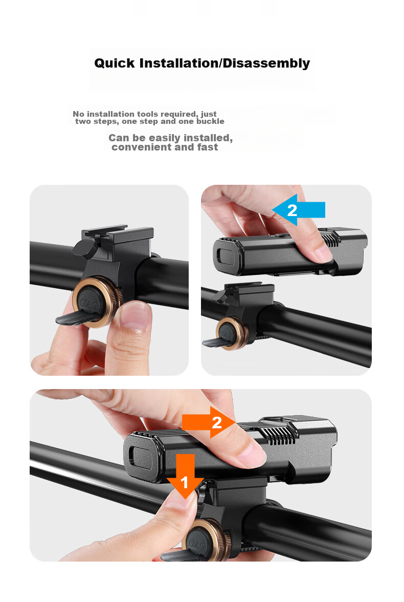 FOREVER Bicycle Front Light, Mountain Bike Equipment Accessory, High-Intensity Mini Flashlight, Bright Outdoor Night Riding Light 9