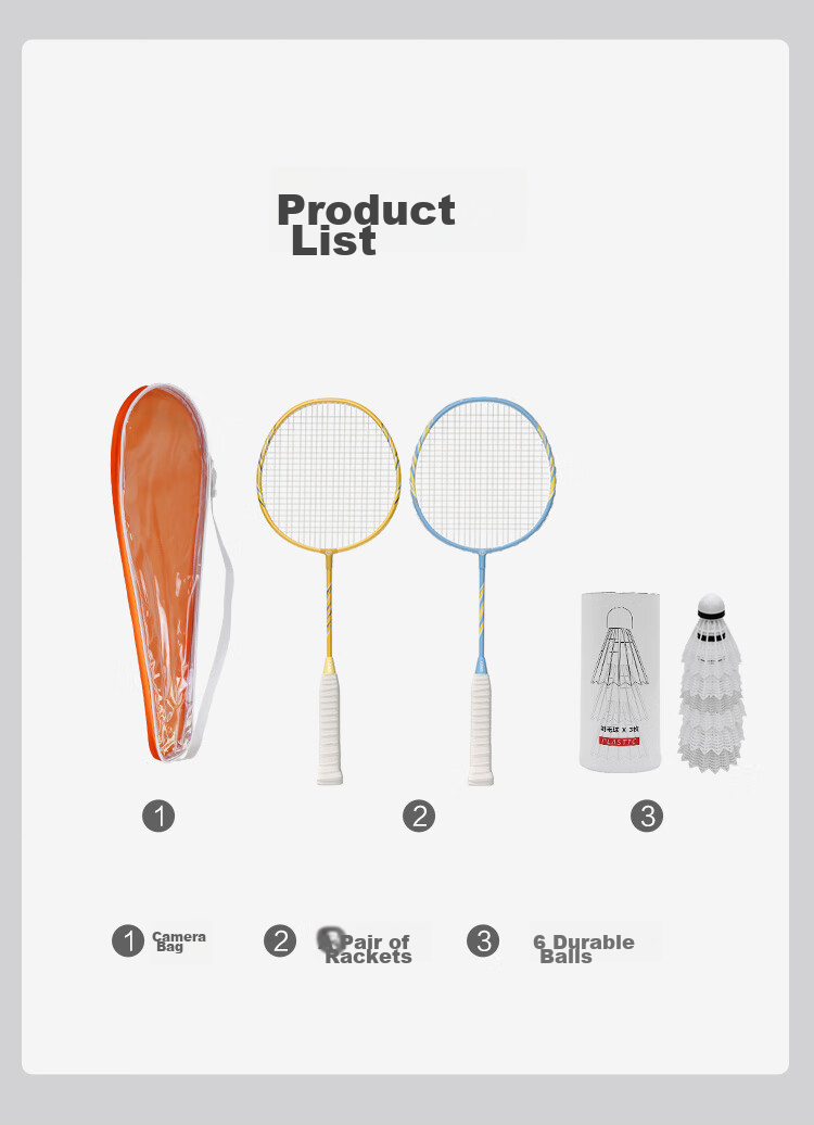JD Original Iron Alloy Badminton Racket Set, Durable And Easy on Hands, Training Kit for Primary School Students Aged 6-13 11