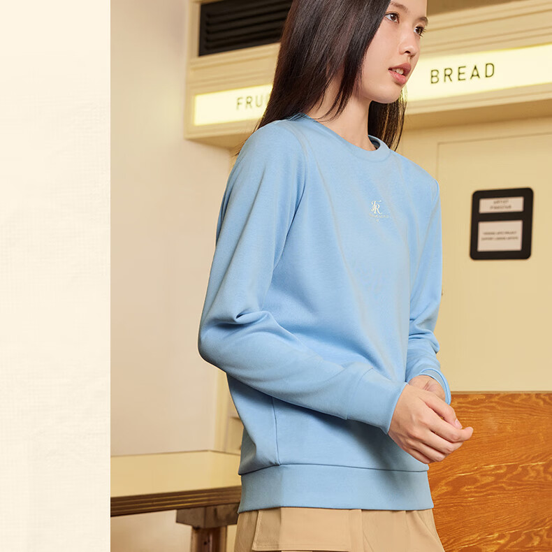 361° Women's Sweatshirt, Spring Fleece-Lined Jacket, Sports Casual Round Neck Long-Sleeve Pullover Top, 662344801D-2 29