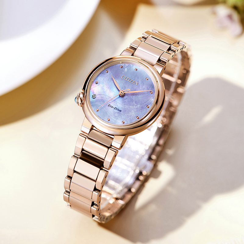 CITIZEN Watch for Women, Japanese And Korean Style, Starry Sky L Eco-Drive, Mother-Of Steel Strap, Fashionable Gift for Girlfriend, EM0912-84Y