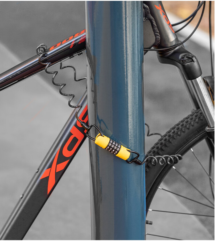Move Iron Bicycle Lock, Password Lock, Portable Helmet Four-Digit Combination Lock, Electric Bike Motorcycle Luggage Steel Wire Cable Lock, Cycling Equipment Accessories 15
