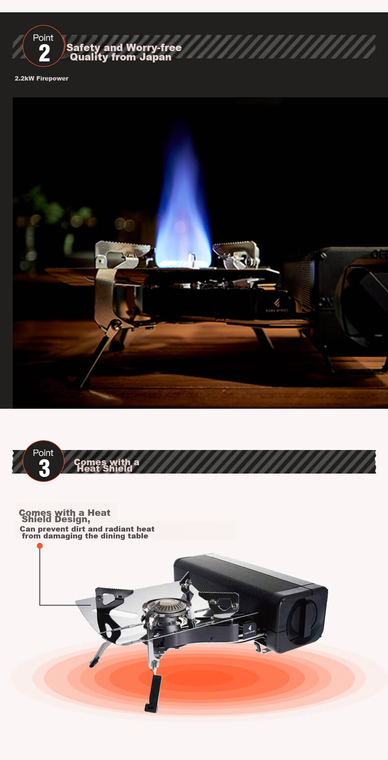 Iwatani Imported Outdoor Folding Stove, Portable Hot Pot Camping Cartridge Stove, 2.2kW High Power, FW-FS01 1