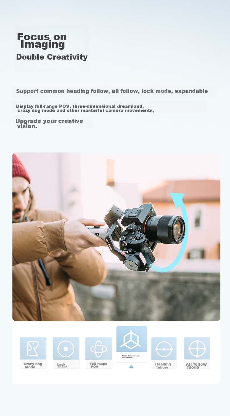 Zhiyun CRANE M2S Handheld Gimbal Stabilizer for DSLR And Mirrorless Cameras, Standard Versio 10