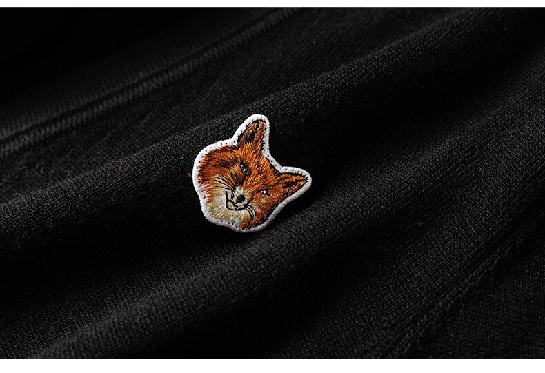 William Fox & Sons Wool Blend Fine Combed Knitted Yarn Classic Retro LOGO Little Fox Head Knitted Cardiga 21
