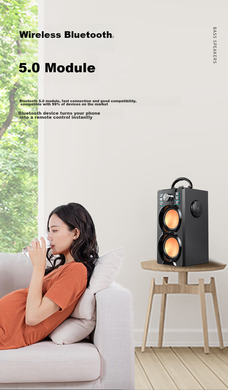 Saida SADA Wireless Bluetooth Speaker, Outdoor High-Volume Square Dance PS5 Gaming Speaker, Small Portable Home Handheld Street Vending Loudspeaker with Payment Code Voice Announcer A2 7