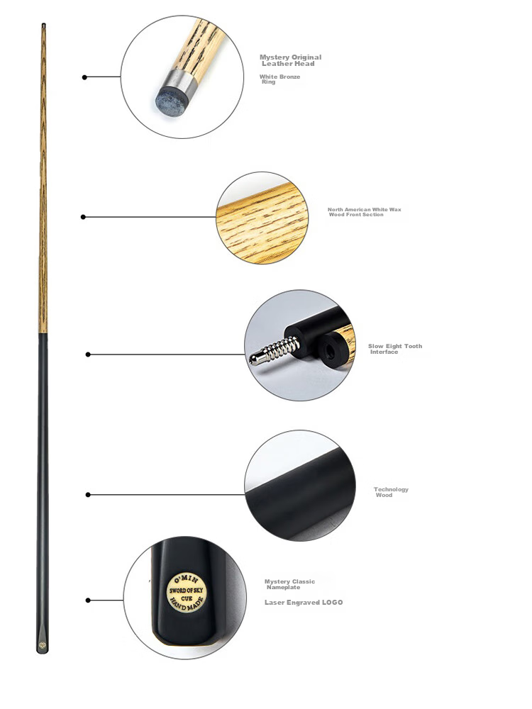 Aomi Shengzhe Pool Cue, Black Eight Small Tip, Black 8 Chinese Eight-Ball Snooker, 16 Color Medium Tip Billiard Cue, 11.5mm 6