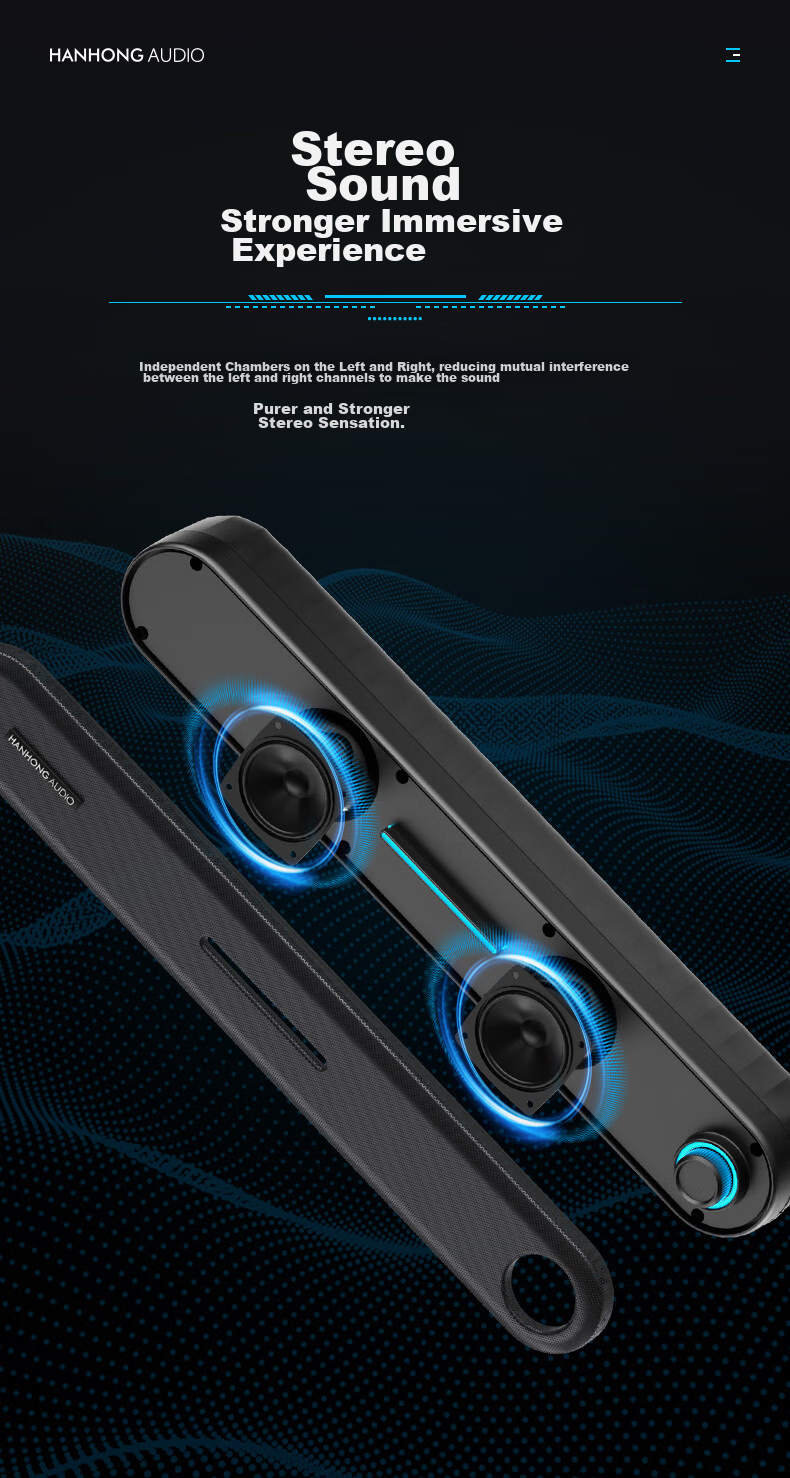 HANHONG_AUDIO PC01 Computer Speakers, PS5 Gaming Desktop Bluetooth Speaker, Multimedia Home Audio for Computer, Desktop, Mobile Phone, Laptop, RGB Light Effects Speaker, Indoor Home Use 5