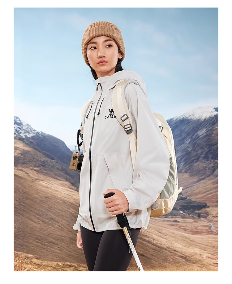CAMEL [3L Lightweight Hard Shell] Windproof Waterproof Breathable Jacket for Men And Women, Hiking And Mountaineering Outfit 34