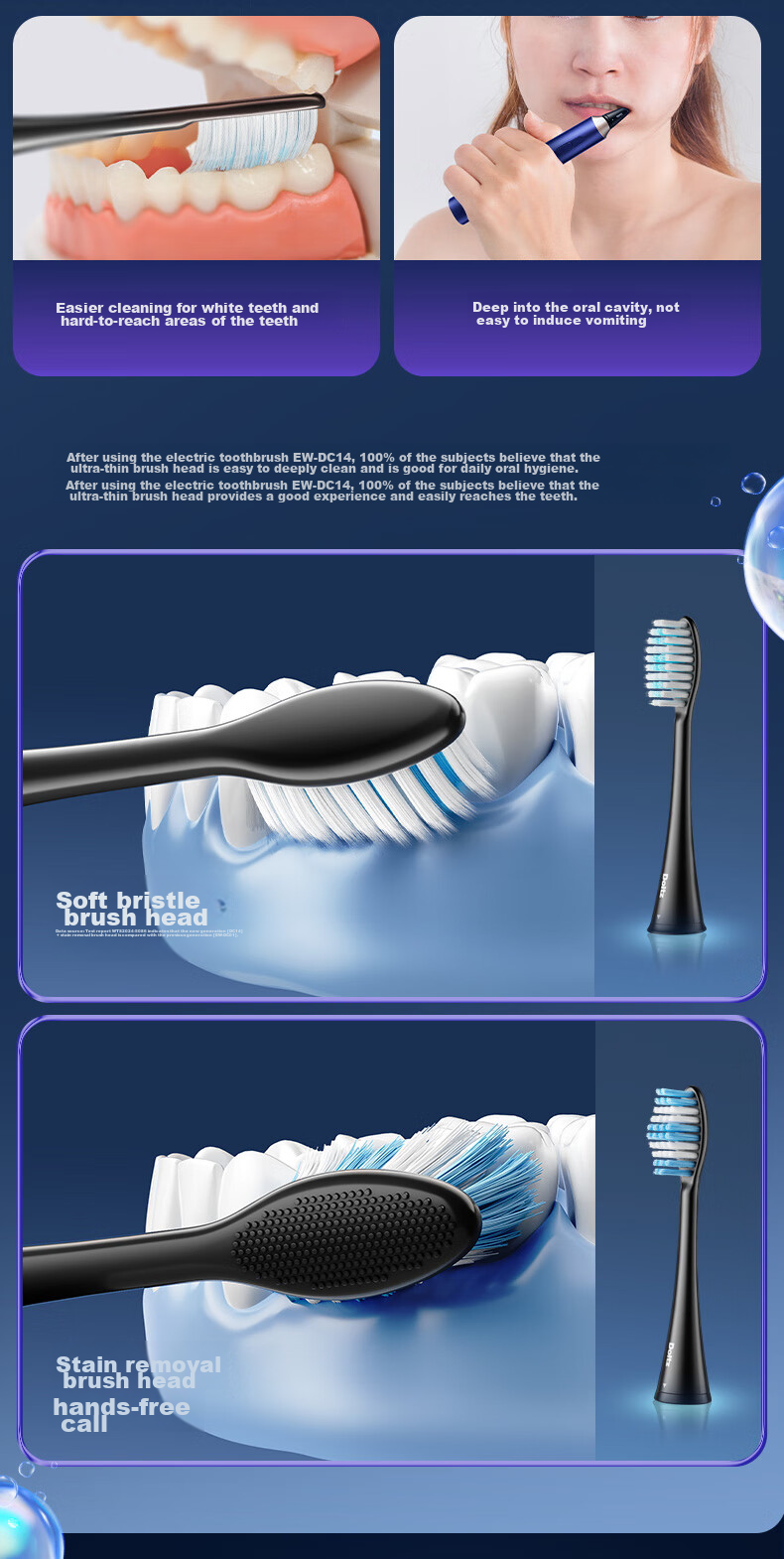 Panasonic Electric Toothbrush, Deep Cleaning, Sensitive Gums, Stain Removal, Gum Protection, Intelligent Pressure Sensing, 3 Cleaning Modes, Birthday, New Year's Gift for Boyfriend Or Girlfriend, DC14 Blue 17