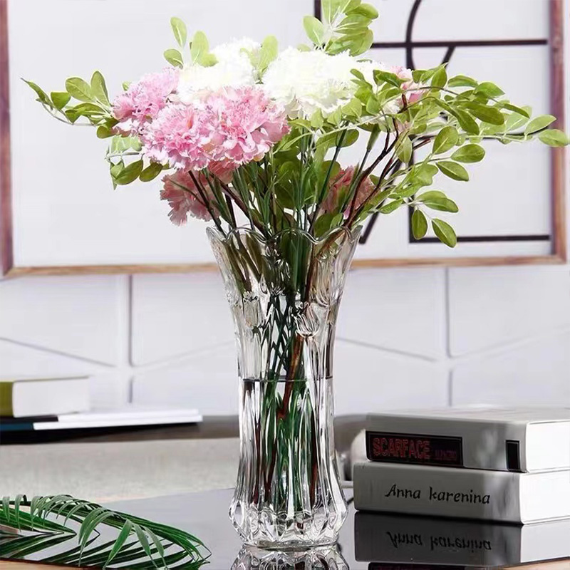 Extreme Space Glass Flower Vase Green Plant Hydroponic Ecological Bottle Flower Container Decorative Embossed Vase