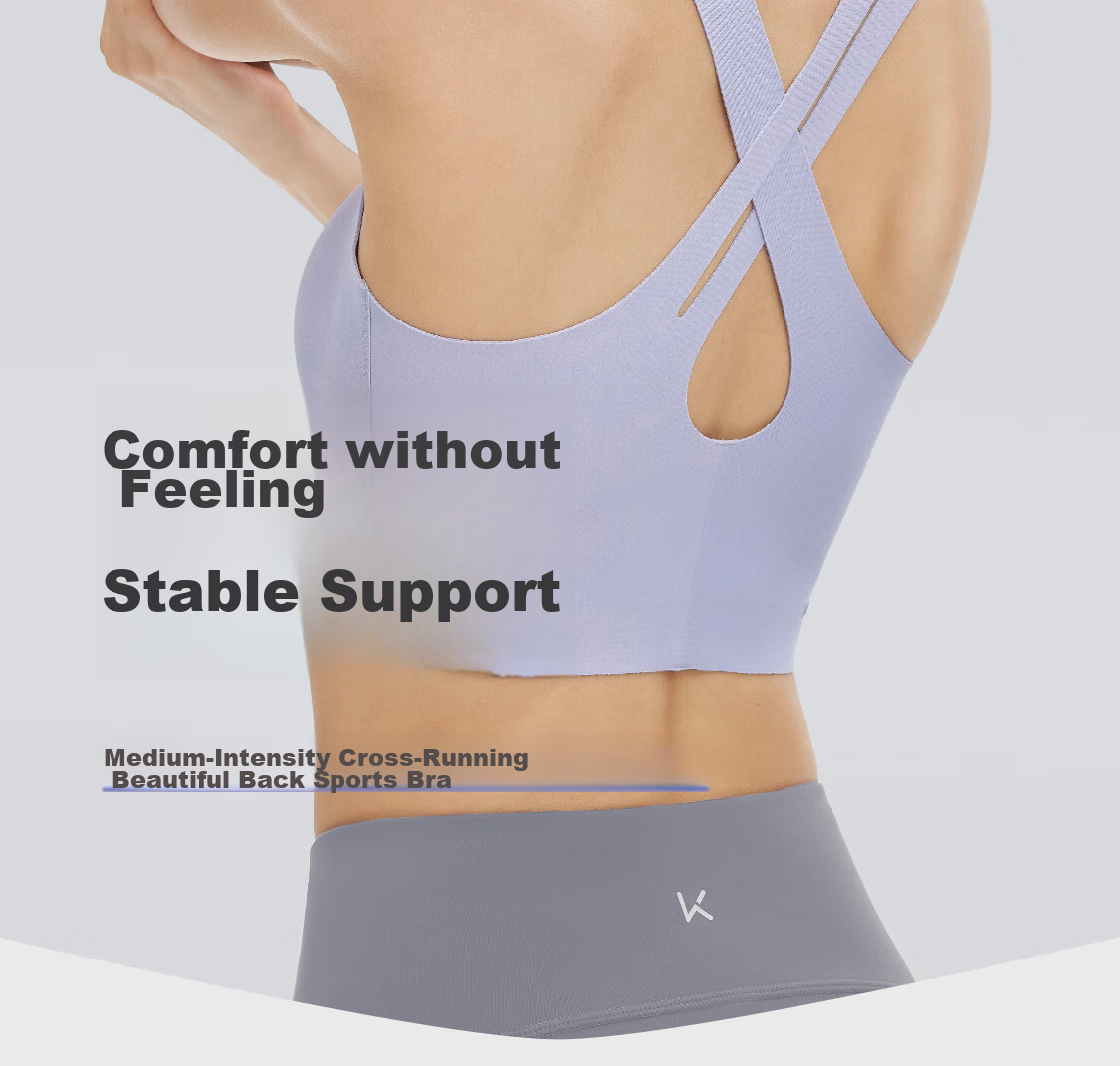 Keep Women's Sports Bra with Beautiful Back Design, Medium Firmness Yoga Bra, Quick-Dry Pilates Vest, Push-Up Anti-Shock Fitness Training Wear 2