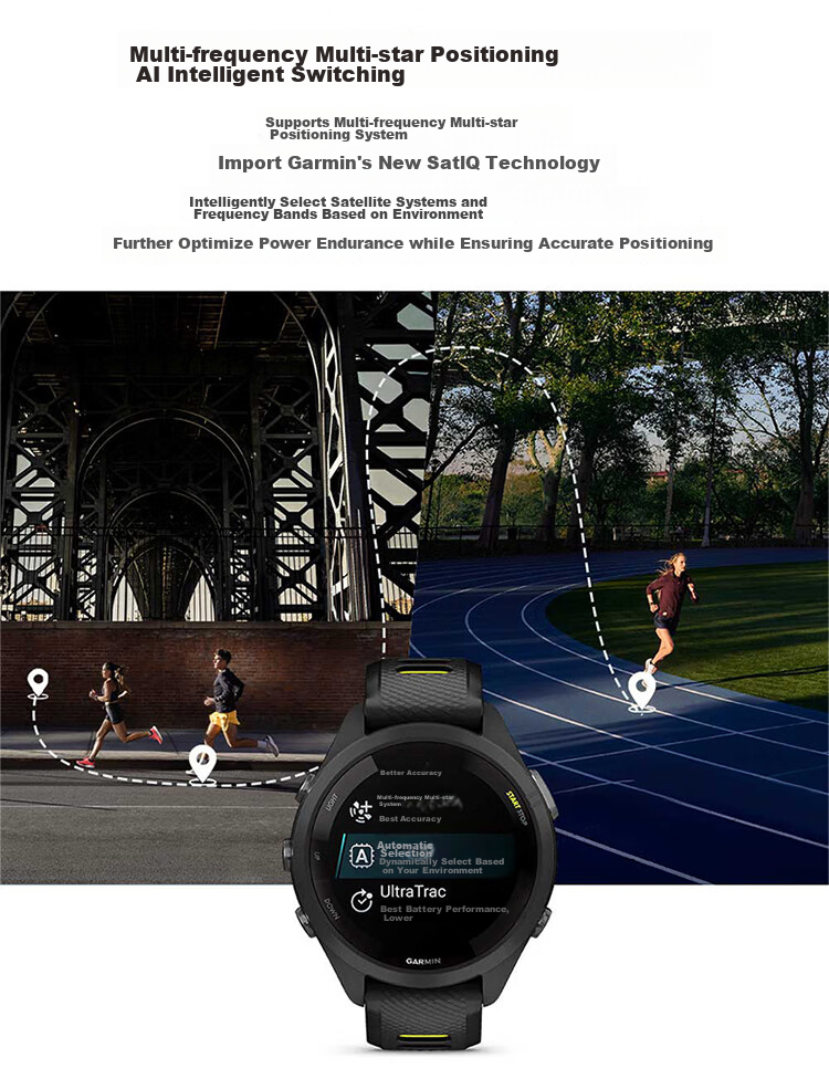 GARMIN FR265 Heart Rate Running Outdoor Sports Smartwatch Birthday Gift Forerunner265 Moonlight White 7