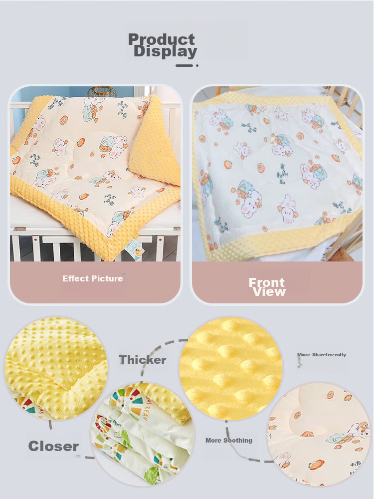 9I9 Children's Quilt, Autumn And Winter Plush Baby Blanket, Infant Bedding, Newborn Coverlet, Class A A173 Pink 10