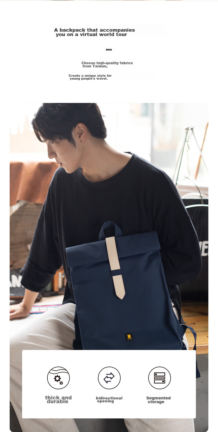LEVEL8 Large Capacity Backpack Dual Shoulder Bag Unisex Functional Backpack LA-1736-02T00 2