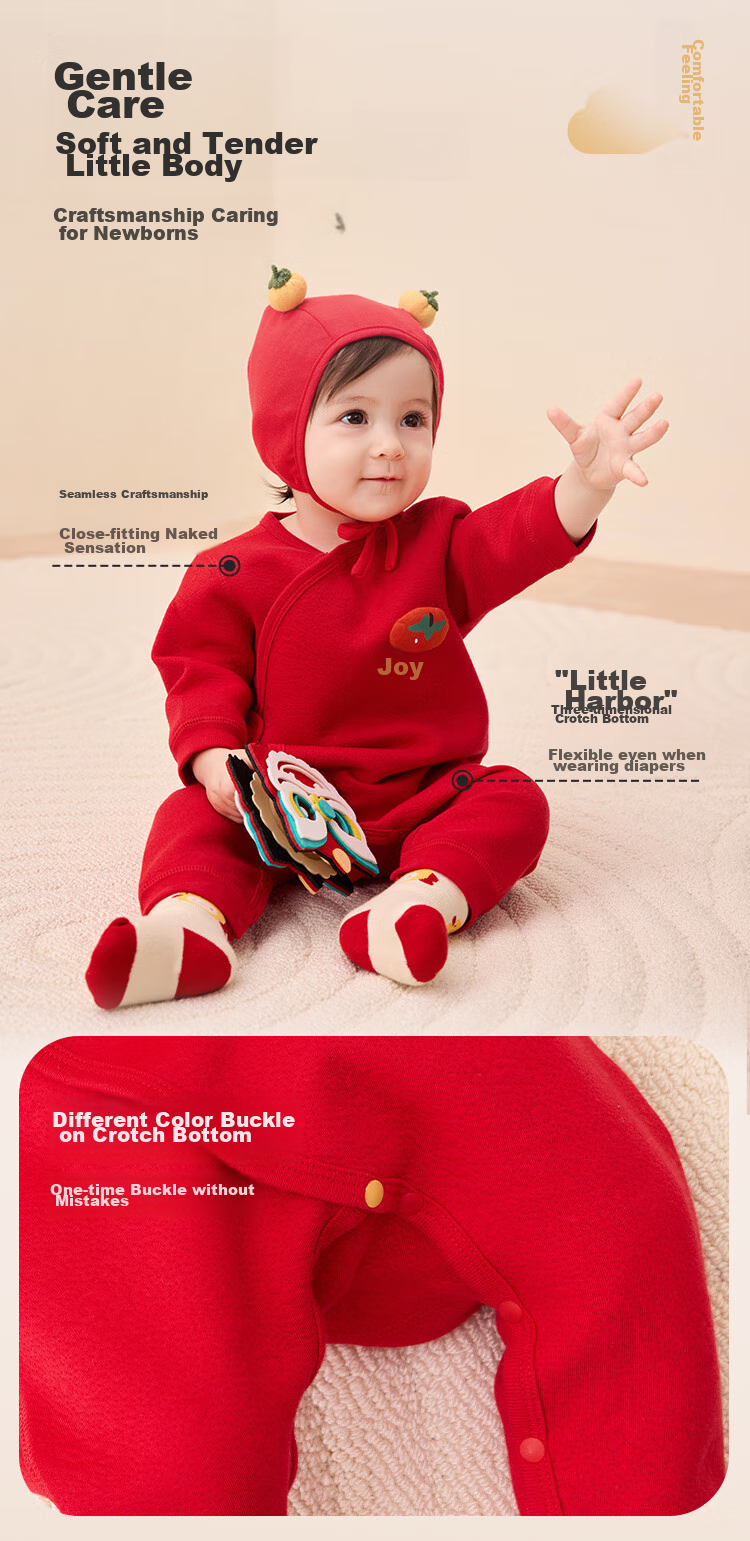 BALABALA Children's Clothing, Baby Romper, Newborn Full Moon Crawling Suit, Padded Thickened Cute Onesie for Boys And Girls 5