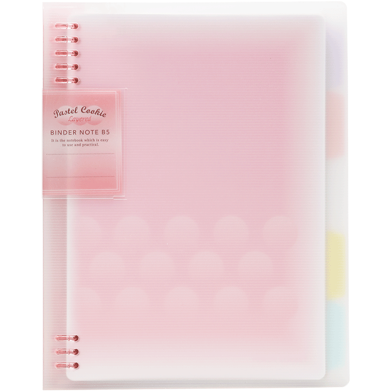 KOKUYO [Lowest Price Online] Light-Colored Cookie Soft Light B5 Loose-Leaf Notebook Large Capacity with 5 Color Dividers, 40 Sheets, Pink, WSG-RUYP61P