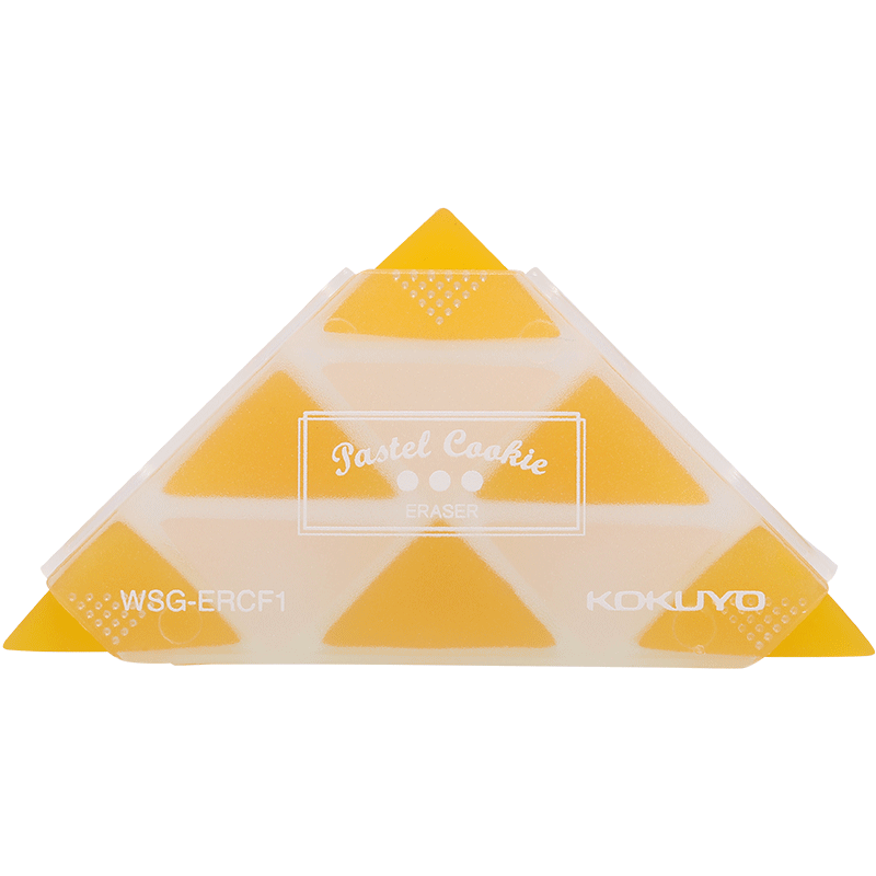KOKUYO Corner Triangle Eraser for Students' Exams And Pencils, 4 Boxes Yellow WSG-ERCF1Y