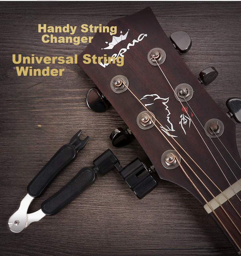 Maneryuepu Guitar String Changing Tool, String Cutter Pliers, Folk Acoustic Guitar String Changing Tool, String Puller, String Winder, Guitar Accessories 3