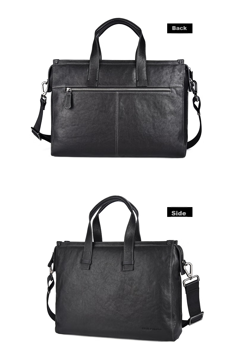 Hush Puppies Briefcase, Men's Handbag, Genuine Leather, Business Large Capacity Laptop Bag, 14 Inches, Gift for Boyfriend 13