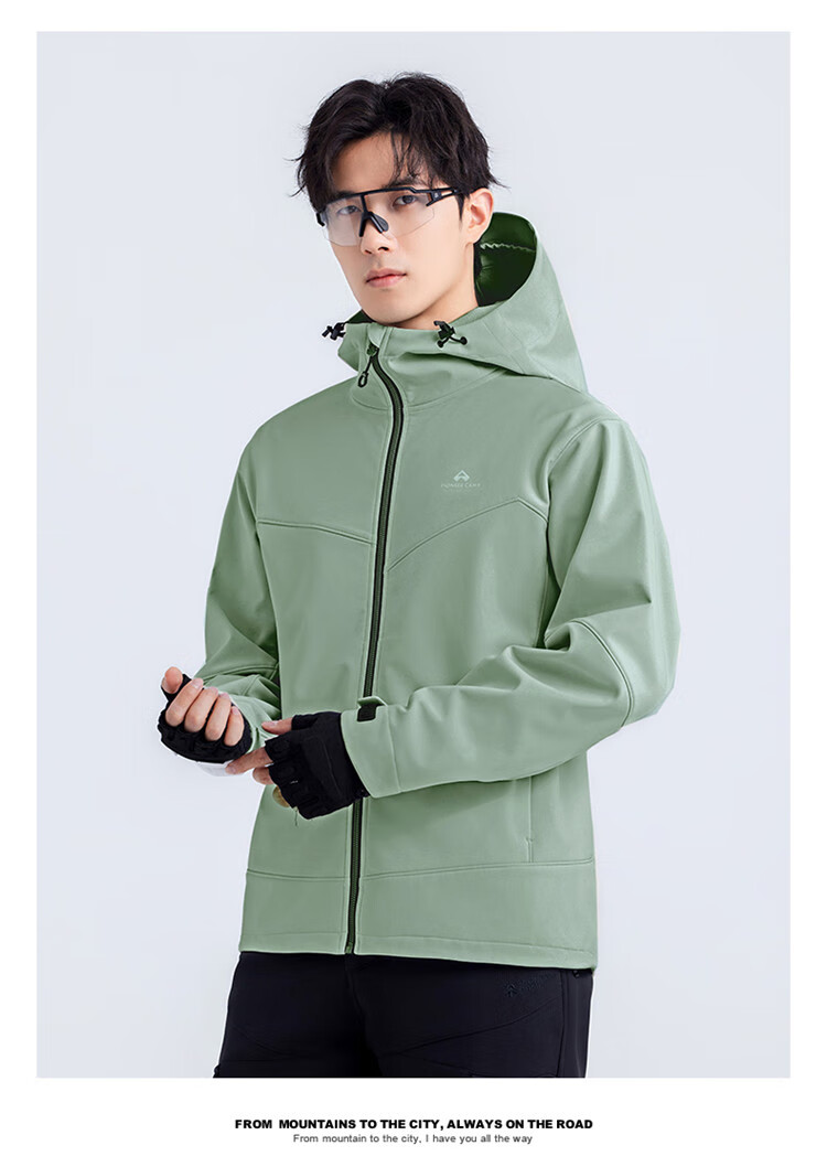 Pioneer Camp Men's Seal Softshell Jacket Spring Autumn Outdoor Mountaineering Waterproof Windproof Fleece Lined Warm Running Sports Jacket 17