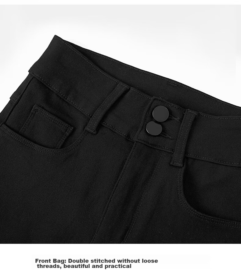 LangSha Women's High-Waist Slim Fit Pencil Pants Black Magic Leggings Spring Autumn 27