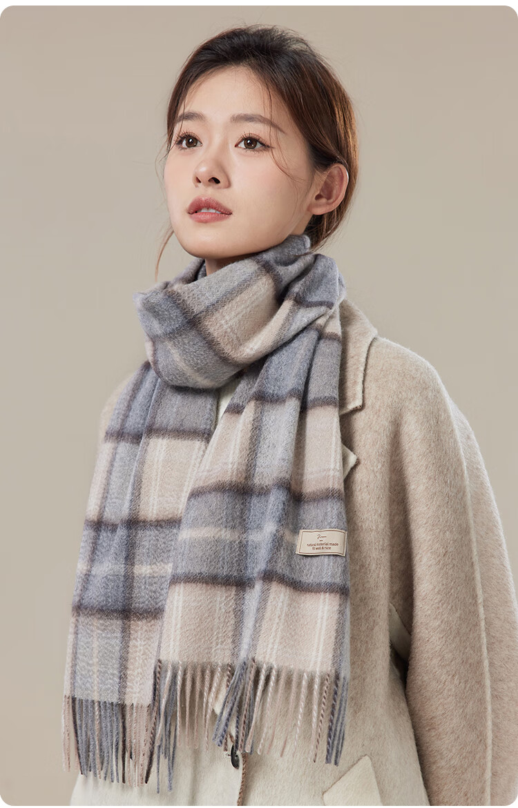 JIUMU 100% Cashmere Scarf for Women, Autumn And Winter Shawl, Warm Neck Wrap, Gift for Girls, Mid-Autumn Festival Birthday Present, Gift Box Set 8
