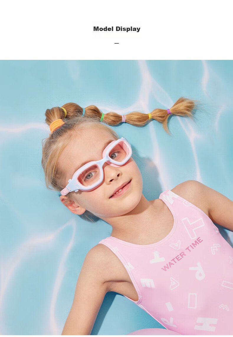 WATERTIME / Shuichuan Children's Swimming Goggles for Boys And Girls, Large Frame Waterproof Anti-Fog HD Professional Swim Glasses, Sky Blue 13