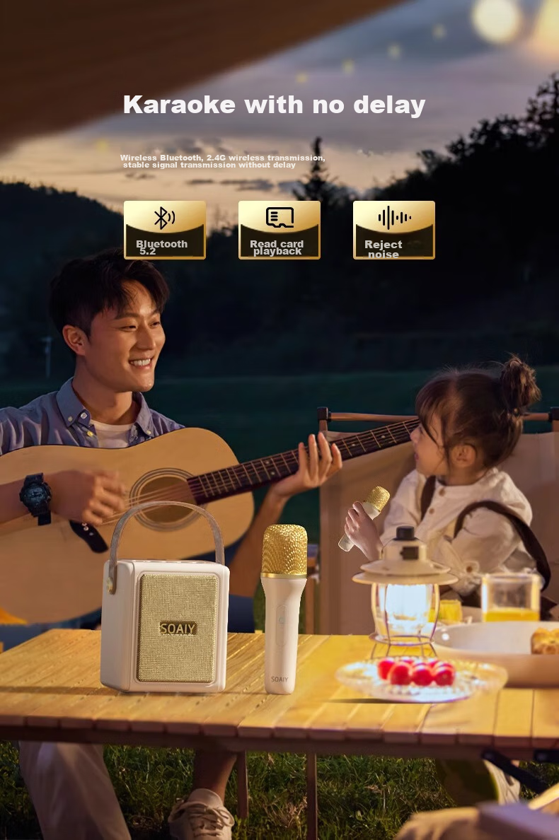Soaiy SK22 Microphone, Karaoke Microphone, All-In Wireless Bluetooth Speaker, Singing Specialized Device, Home KTV Sound System Set, Children's Microphone for Home Use 8