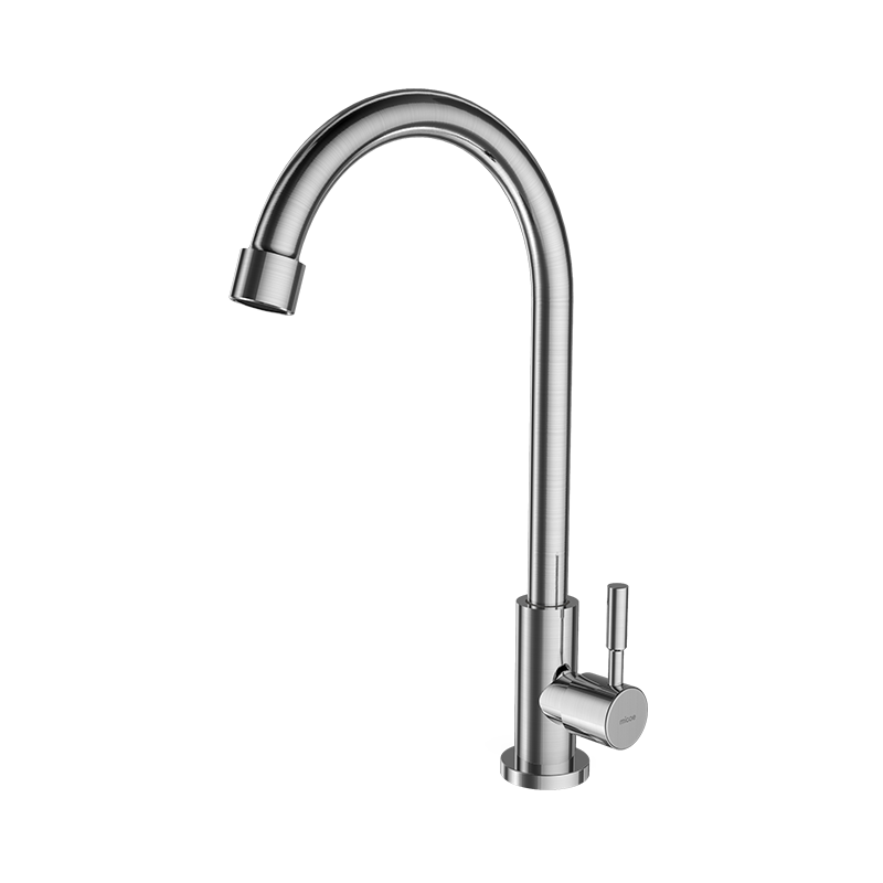 MICOE Kitchen Faucet Single Cold Series, 304 Stainless Steel Lead-Free, 360° Rotating Sink Tap, 100F