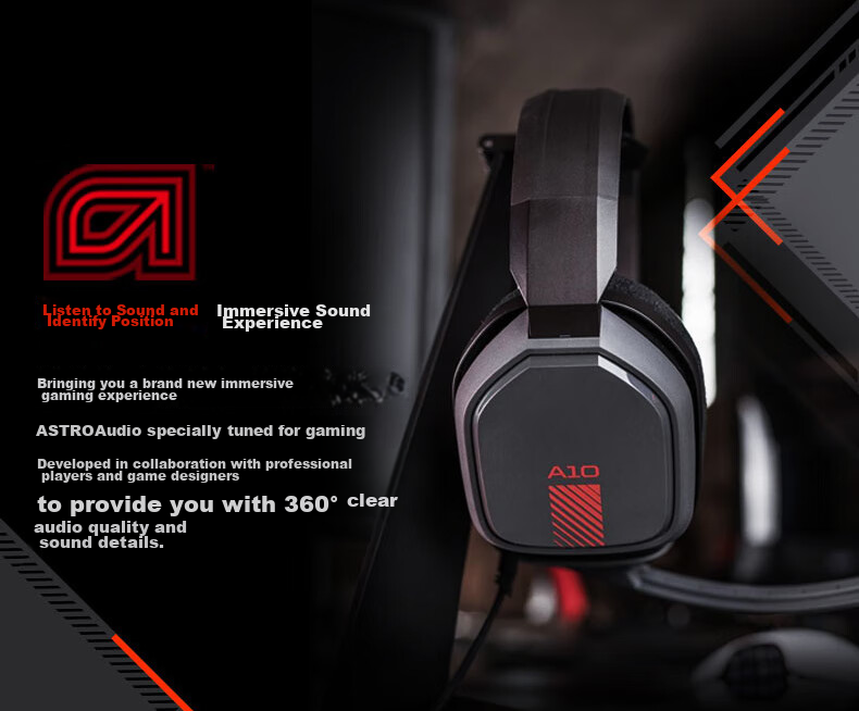 G Astro A10 Upgraded Version, Over-Ear Computer Gaming Headset, Stereo E-Sports Headphones with Noise Cancellation, PS5 PUBG Headset, Mechanical Gray - Compatible with Delta Actio 6