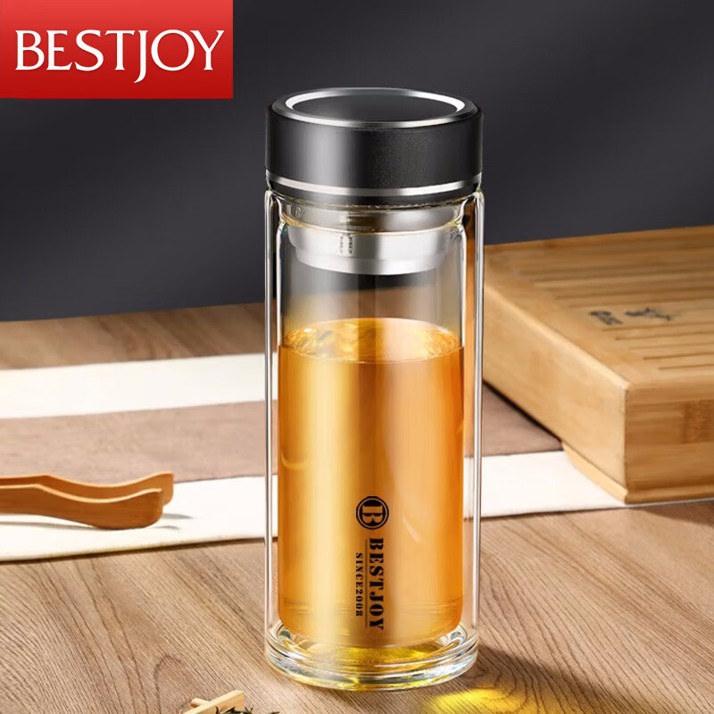 FUGURNG BESTJOY Двухстенный стеклянный стакан для воды, чашка для чая с фильтром, 520 мл