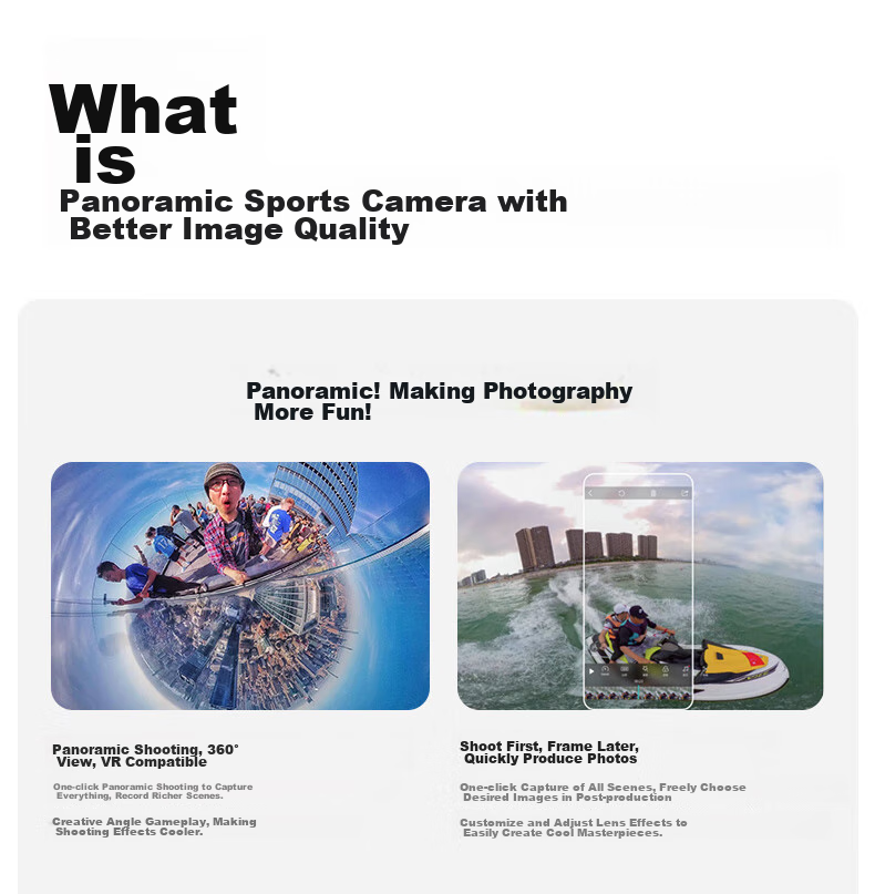 KanDao Sees QooCam3 Panoramic Action Camera, 5.7K High-Definition Anti-Shake Waterproof Action Camera for Vlogging, Skiing, Diving, Outdoor Activities, And Motorcycle Riding 2