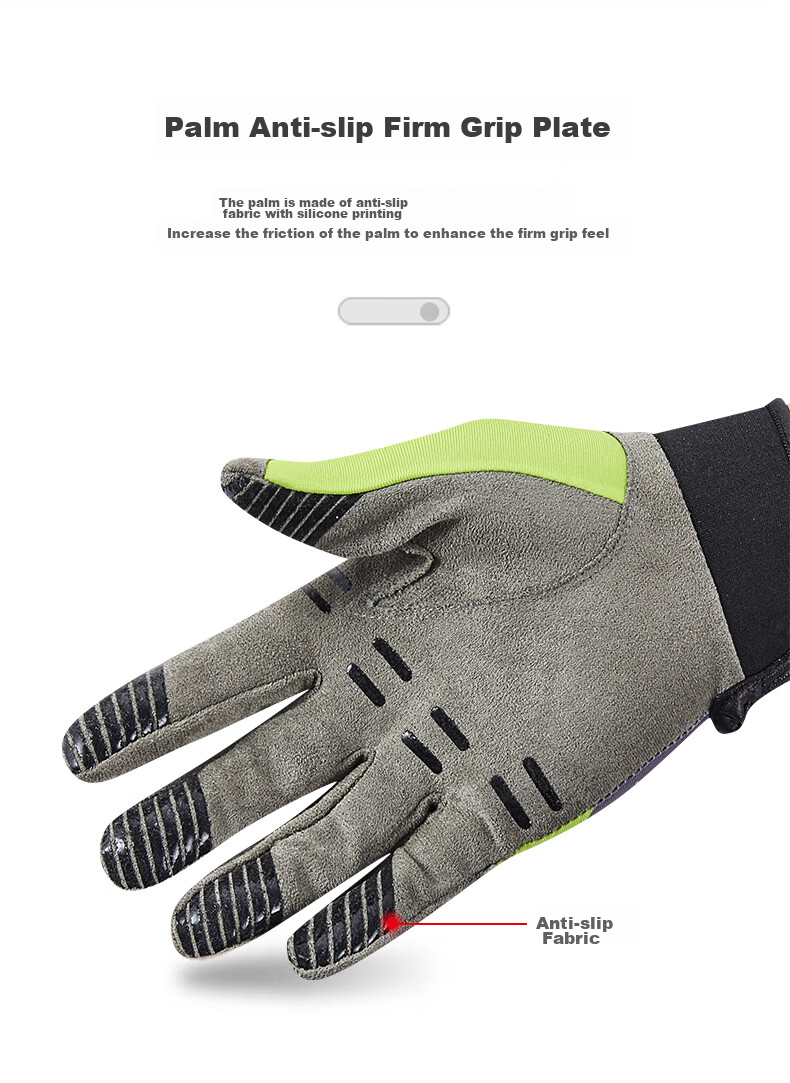JOMA Full-Finger Climbing Gloves for Men And Women, Professional Extreme Outdoor Anti-Callus Non-Slip Training Sports Gloves, Green-Gray, M 3