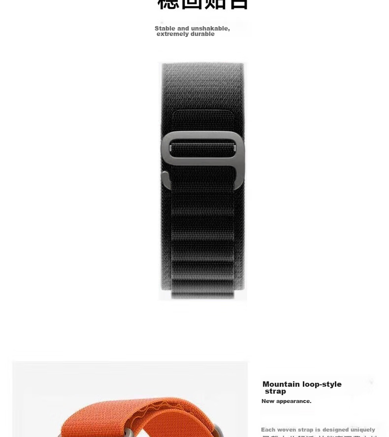 ESCASE Nylon High Mountain Loop Band for Apple Watch, Compatible with Ultra 3/SE 3/S 11/10/9/8/7, Wristband for 49/45/44/42MM, Gree 9