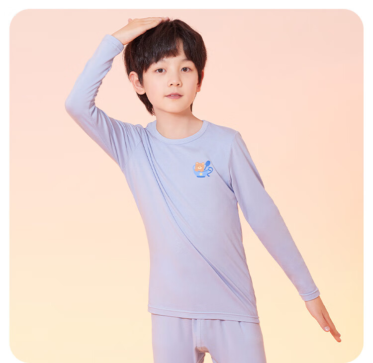 Hodo Children's Underwear Set, Hodo Cotton Candy Modal Cotton Sweater Autumn Top And Pants L6012 Pink 130 18