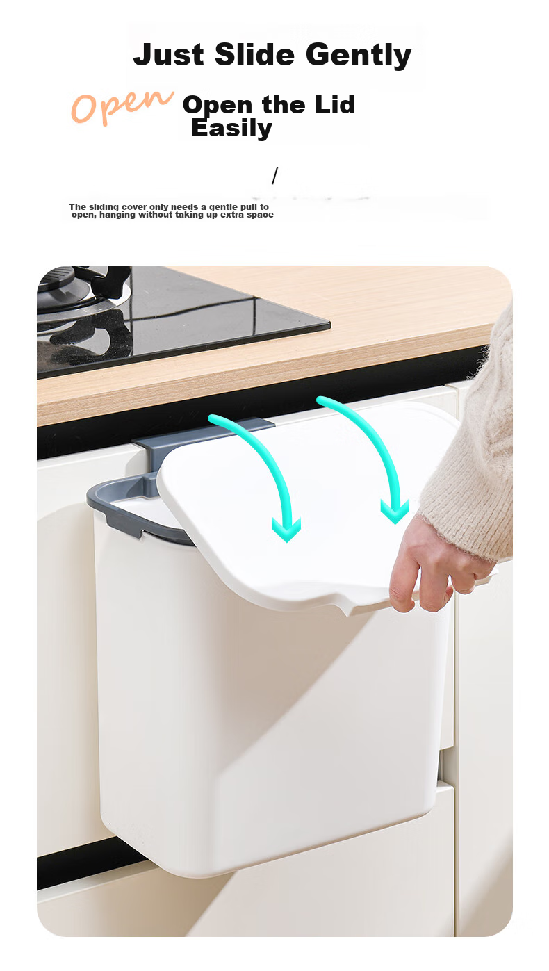 ABEPC Desktop Trash Can 1.5L Push-Button Lid Office Desk Nordic Style Small Waste Bin Storage Cylinder Light Green Gold 6
