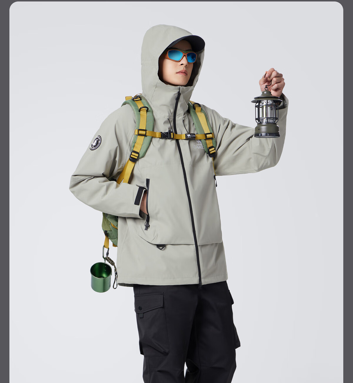 CAMEL Men's Outdoor Jacket, Three-In Windproof And Waterproof Coat, Hiking Wear, Outerwear for Men M34CA49650 16