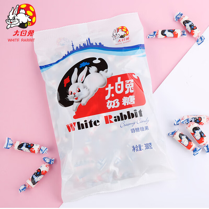 大白兔奶糖经典原味380g约69颗【中华老字号】 童年回忆 休闲食品