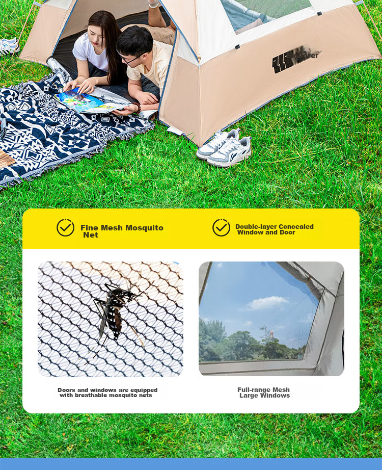 TAN XIAN ZHE Fully Automatic Sun Protection Tent, Outdoor Camping No-Setup Tent, Family Outing Camping Tent 6