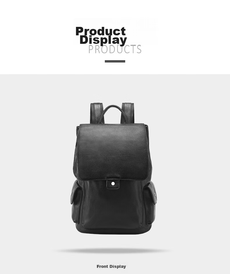 Herder Men's Backpack, Top-Grain Leather, Business Large Capacity, Trendy Casual Multifunctional Schoolbag, Travel Laptop Bag 10