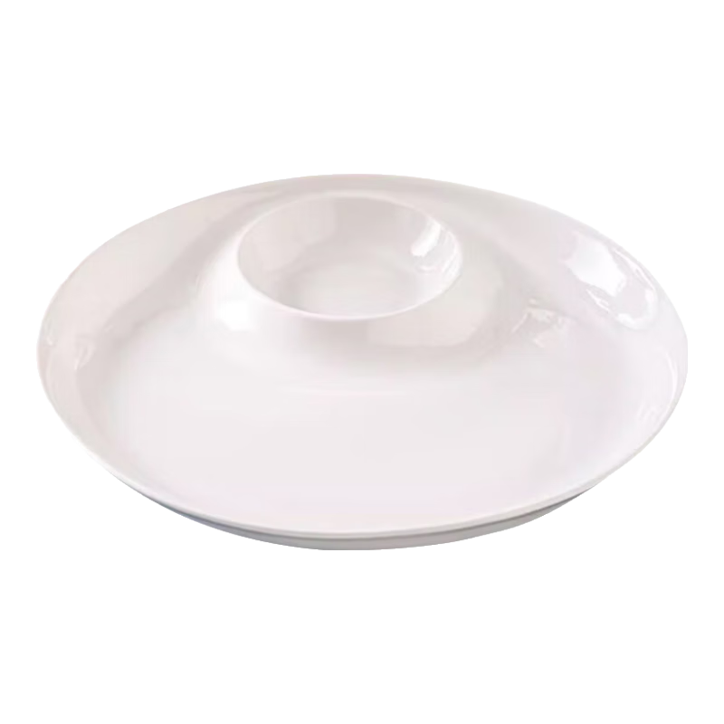 AOmeiyou, Parent-Child Plate Set, Dumpling Plate, Simple And Elegant High-End Dining Plate with Vinegar Dish And Shrimp Plate, White Plates