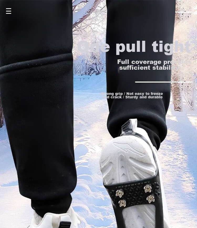 Dipuer Ice Claw Non-Slip Shoe Covers with 10 Teeth, Snow Anti-Slip Cleats, Snow Covers with Cleats, Outdoor Ice Grip Foot Covers, Size 40-45 1