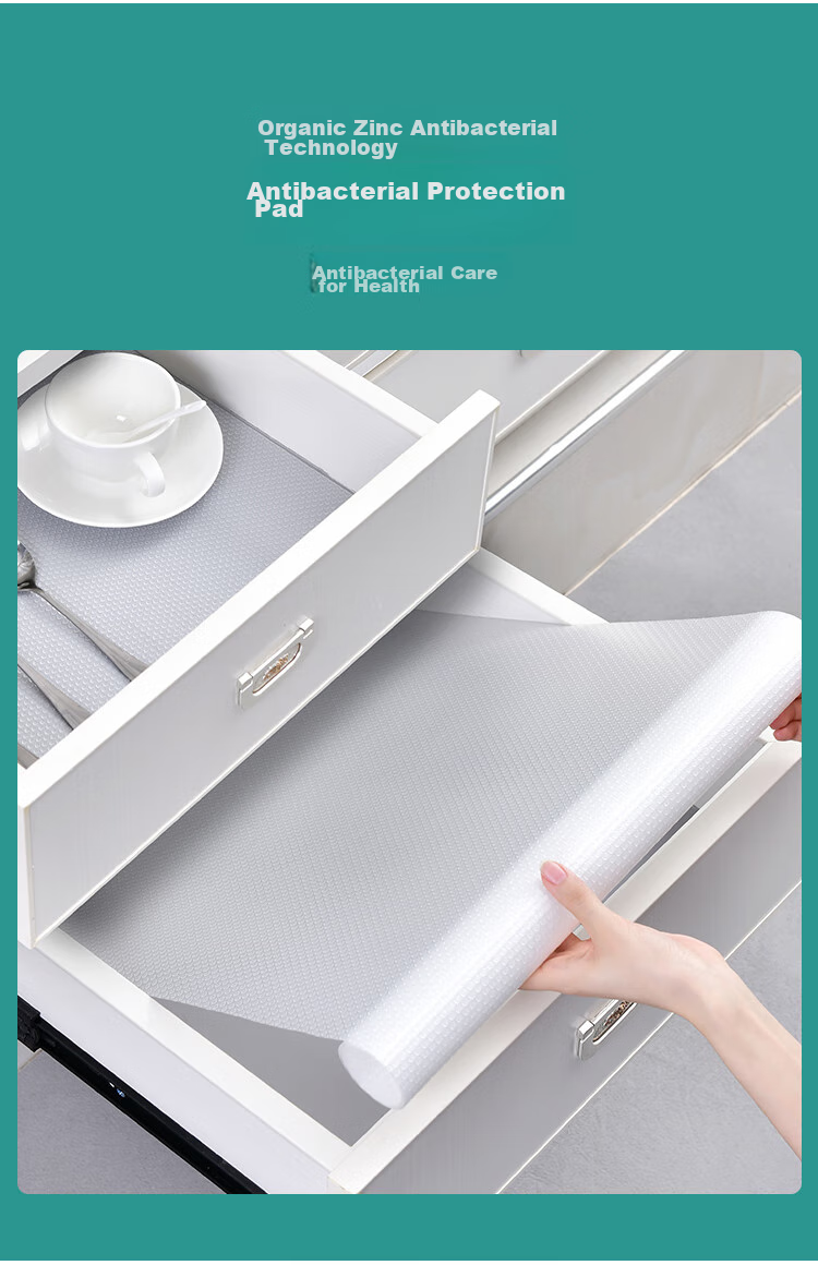 Quatrefoil Antibacterial Drawer Liner, Waterproof And Oil-Proof Cabinet Paper, Moisture-Proof Paper for Wardrobes And Cabinets, Transparent White, 60*500cm 2