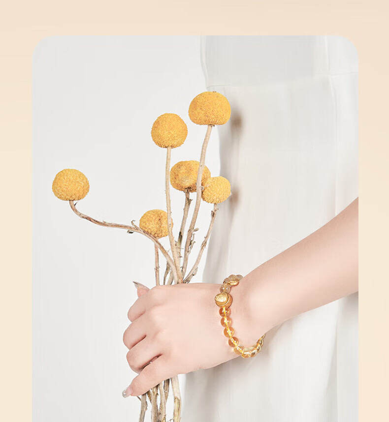 Dayingbowuguan Anderson Cat Turn-Turn Cat Yellow Crystal Light Luxury Bracelet, Women's High-End Beaded Bracelet, Birthday Gift for Girls 15