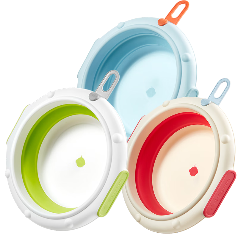 Babycare Foldable Baby Washbasin Set with Hanging Design, Starship Washbasin for Face, Feet And Bottom, 3-Piece Set