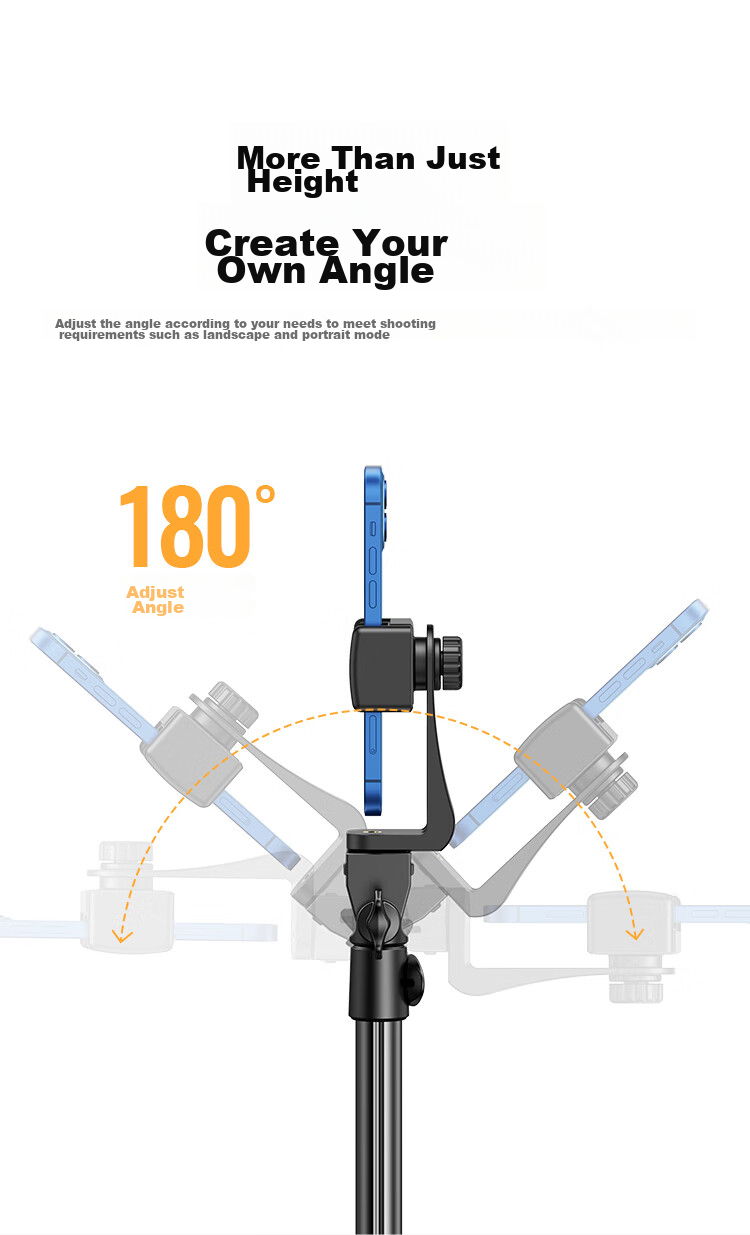 UGREEN Phone Stand, Live Streaming Floor Selfie Stick Tripod, Multifunctional Photography And Video Recording Outdoor Portable Standing Overhead Shooting Support Frame, 2.2 Meters, Suitable for Apple 17 Huawei 12