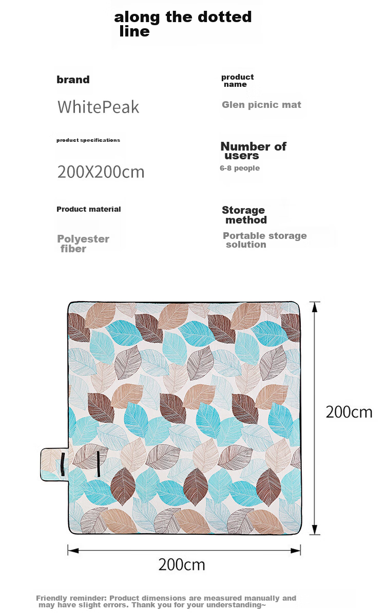 WhitePeak Ultrasonic Picnic Mat, Triple-Layer Thickened Moisture-Proof Mat, Park Leisure Mat, Large Area Suitable for Multiple People to Lie o 10