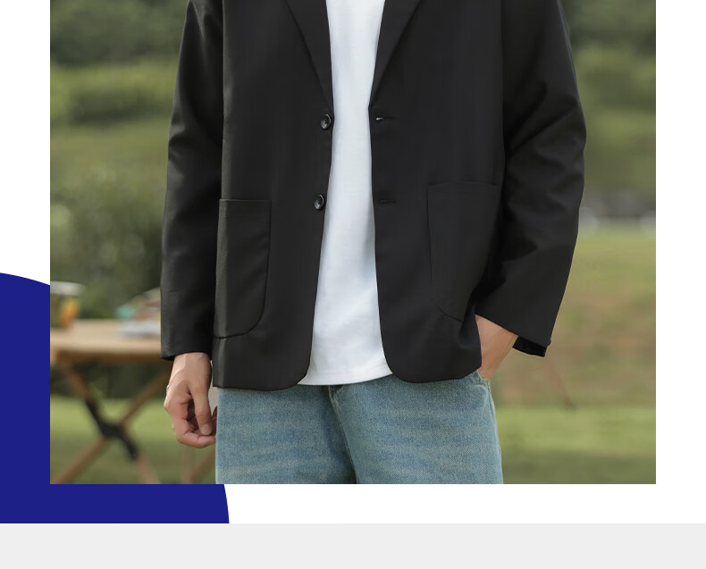 ROMON Men's Suit, Spring And Autumn Fashion, Loose-Fitting Lapel, Business Single Suit Jacket, Casual Blazer, XF01 Black, 4XL 3
