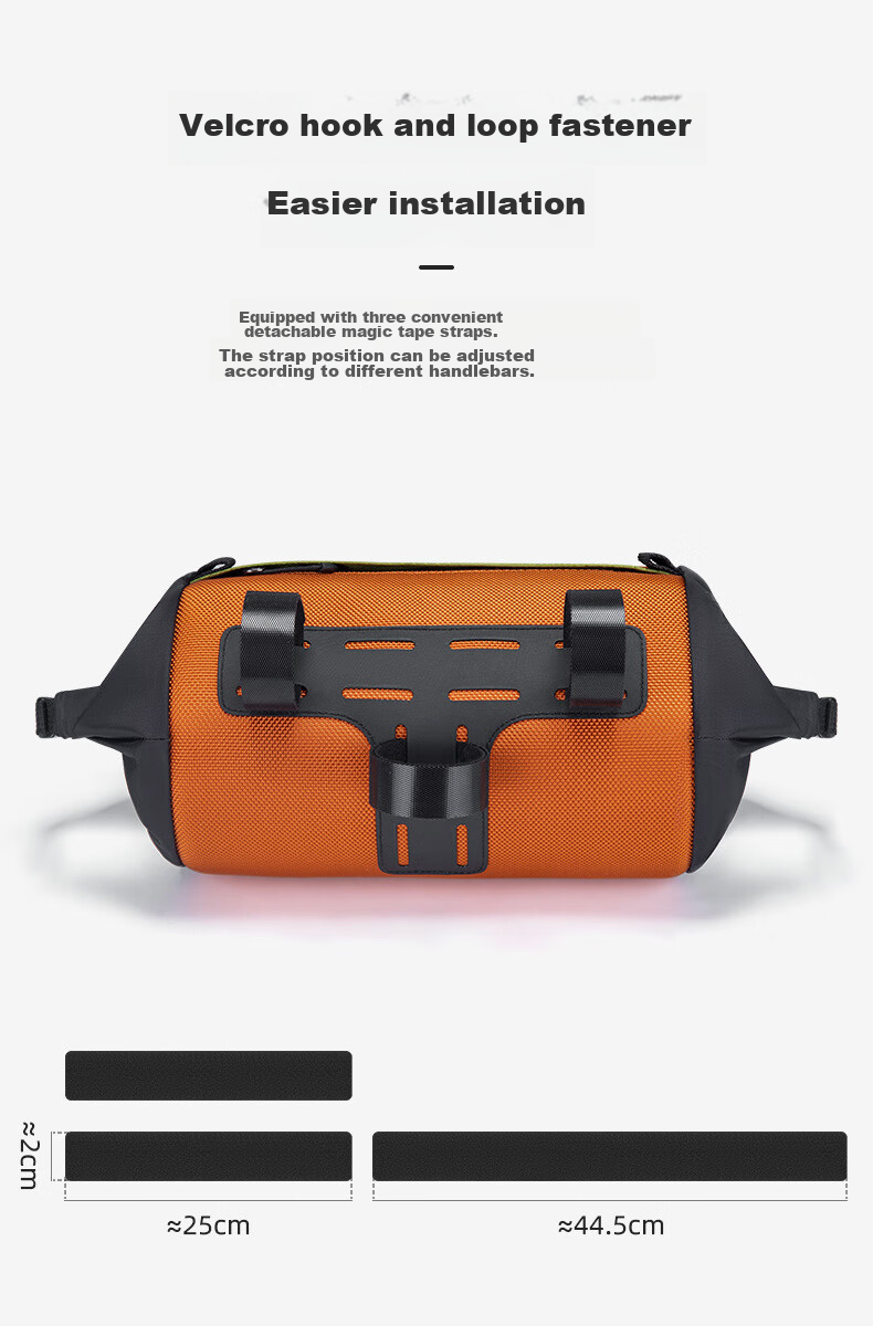 ROCKBROS Bicycle Handlebar Bag, Front Handlebar Bag, Stem Bag, Gravel Road Mountain Bike Front Bag Accessory, Black And Orange Color 10