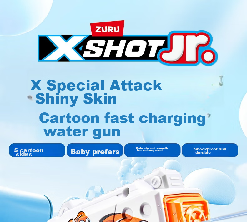 ZURU X Special Attack Colorful Cartoon Quick-Fill Water Gun, Seasonal Outdoor Beach Water Toy for Boys And Girls, Bathing Squirt Gu 1
